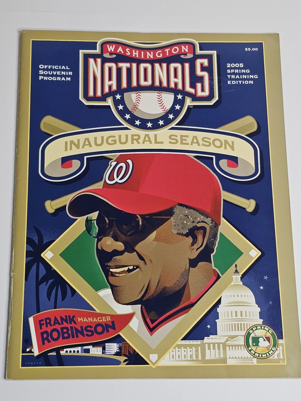 2005 Washington Nationals Inaugural Program Signed Phillips, Desmond + 5 more